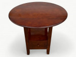 Brown Solid Wood Counter Height Round Foldable Table & 2 Chairs Set