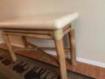 Coral and bamboo console table