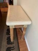 Coral and bamboo console table