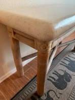 Coral and bamboo console table