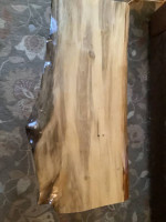 Poplar live edge coffee table - metal legs