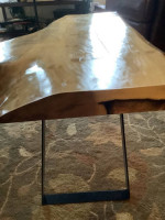 Poplar live edge coffee table - metal legs
