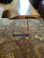 Poplar live edge coffee table - metal legs