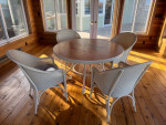 Very Nice Patio Table and 4 Rattan Chairs