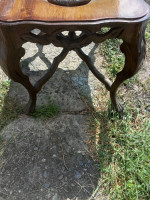 Antique  Side Table carved nude figure in center