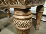 Rustic Tan Indian Style Carved Hard Wood Classic Coffee Plus End Table