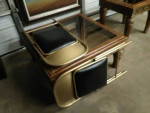 Rustic Tan Indian Style Carved Hard Wood Classic Coffee Plus End Table