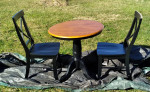 Solid Wood Round Pedestal Dining Table and Chairs