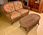 $600 OFF - Quality Outdoor Wicker Loveseat / Coffee Table Set