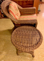50% OFF- Quality Indoor/Outdoor Wicker Club Chair / End table