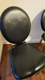 Black Leather Contemporary Dining/Kitchen Table Chairs