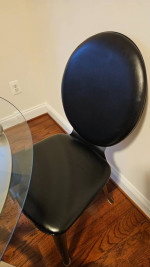 Black Leather Contemporary Dining/Kitchen Table Chairs