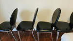 Black Leather Contemporary Dining/Kitchen Table Chairs