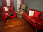 Leather couch set with coffee table