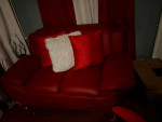 Leather couch set with coffee table