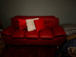 Leather couch set with coffee table