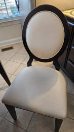 Dining Room Set. Kitchen Table with Leaf. Glass Top. Buffet Cabinet.