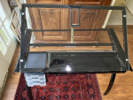 Adjustable glass art/drafting table