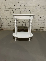 White Oval Side Table Nightstand
