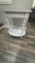White Oval Side Table Nightstand