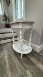 White Oval Side Table Nightstand