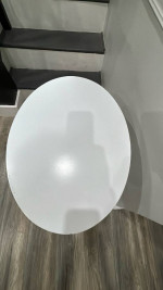White Oval Side Table Nightstand