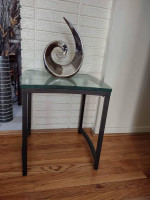 Curved Glass Top Side Table