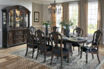 Homelegance Table with 4 Leather Side Chairs and 2 Arm Chairs