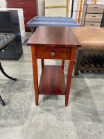 Solid Acacia Wood 23 in. Recliner End Table New