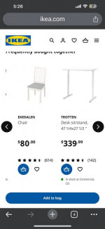Ekedalen ikea kitchen table expandable white with 6 chairs
