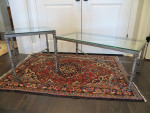 Brushed Pewter and Glass Coffee and End Table Set