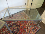 Brushed Pewter and Glass Coffee and End Table Set