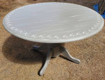 Painted and Stenciled Drop Leaf Table w/2 Matching Chairs