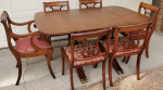 1930's/40's Duncan Phyfe Dining Table/6 Chairs/3 Leaves/Table Pads