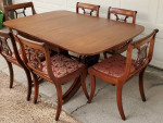 1930's/40's Duncan Phyfe Dining Table/6 Chairs/3 Leaves/Table Pads