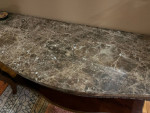 Beautiful Wood Console Table with Stone Top by Bernhardt