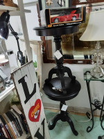 Black Round End Table