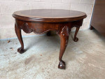 Antique Inlaid Oval Coffee Table. Height 18.5” width 44” Depth 29”