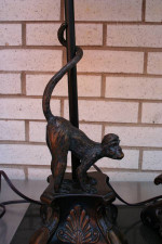 Table Lamp Pair Tropical Monkey Jungle Theme Boudoir