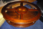 OVAL GLASS SECTIONAL TOP COFFEE TABLE "PRICE DROP"