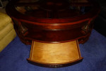 OVAL GLASS SECTIONAL TOP COFFEE TABLE "PRICE DROP"