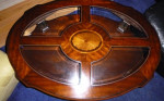 OVAL GLASS SECTIONAL TOP COFFEE TABLE "PRICE DROP"