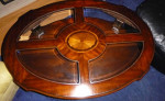 OVAL GLASS SECTIONAL TOP COFFEE TABLE "PRICE DROP"