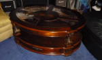 OVAL GLASS SECTIONAL TOP COFFEE TABLE "PRICE DROP"
