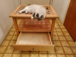 Glass Top End Table With Drawer