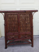 TALL BAMBOO CABINET, SIDE TABLE or NIGHTSTAND