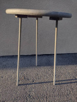 GREY WOOD TOP SIDE TABLE