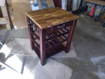 Dark Walnut Kitchen Utility Table with Acacia Top