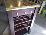 Dark Walnut Kitchen Utility Table with Acacia Top