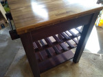 Dark Walnut Kitchen Utility Table with Acacia Top